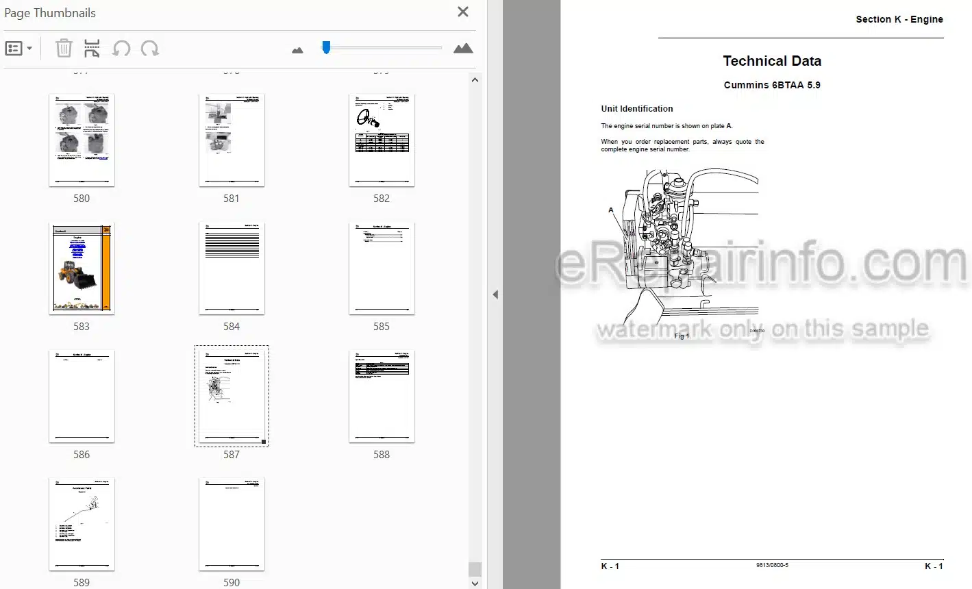 Photo 3 - JCB WLS 432ZX Service Manual Wheel Loader 9813-0800