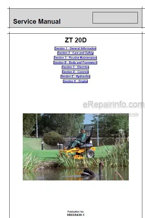 Photo 5 - JCB ZT20D Service Manual Mower 9803-9430
