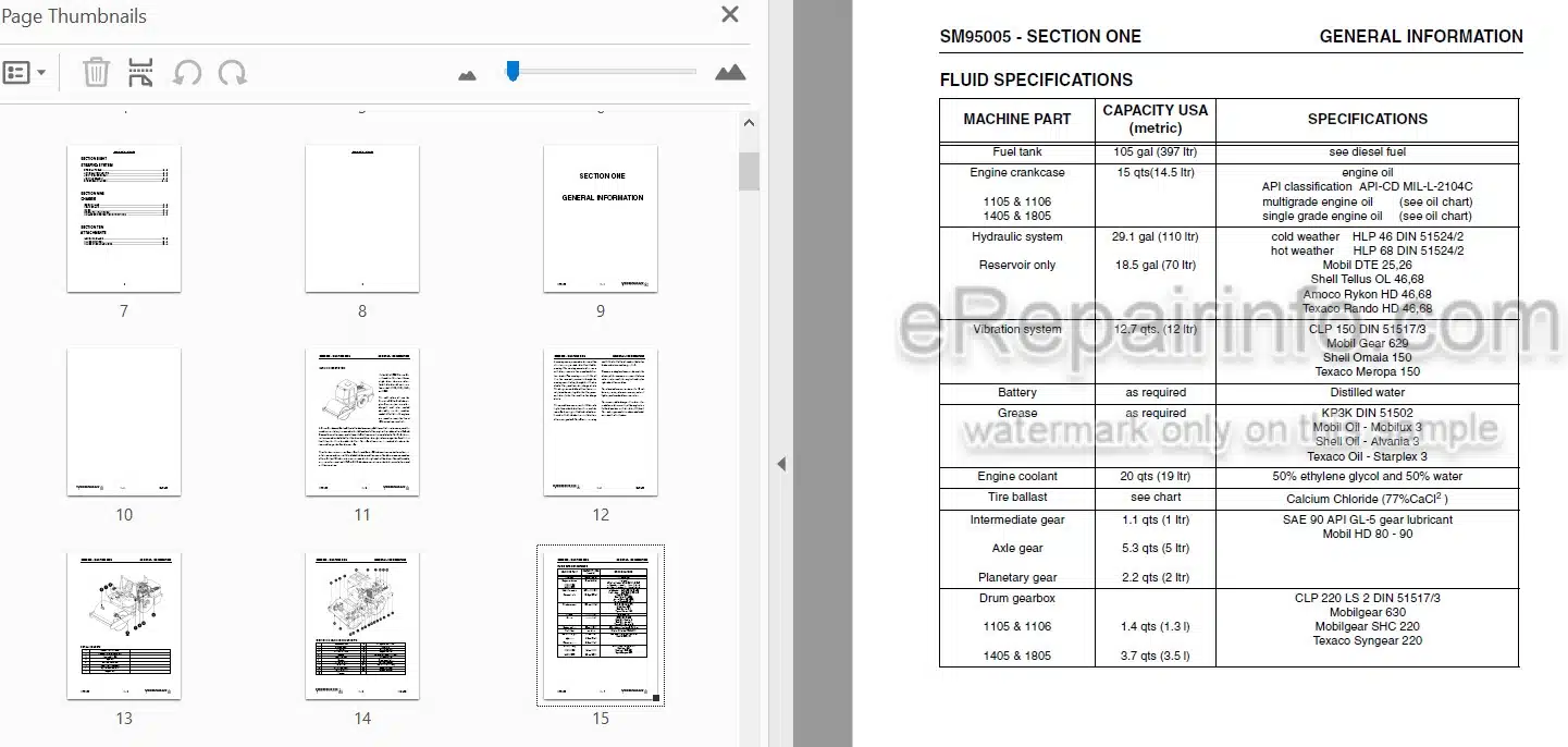 Photo 5 - Vibromax 1105 1106 1405 1805 Service Manual Single Drum Roller SM95005