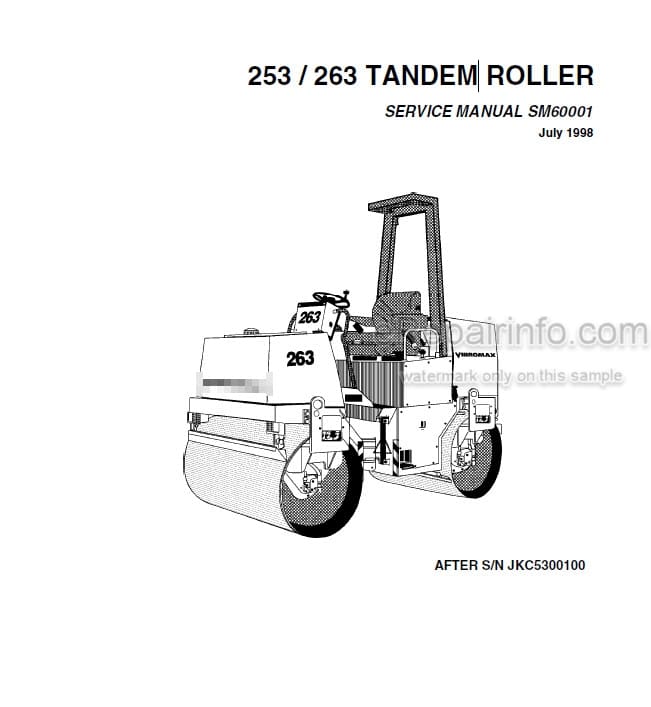 Photo 5 - Vibromax 253 263 Service Manual Tandem Roller SM60001