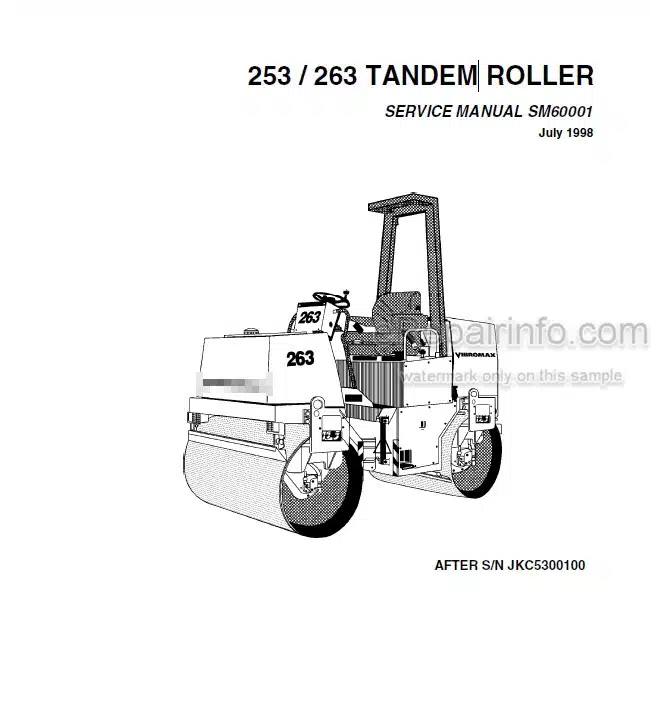 Photo 5 - Vibromax 253 263 Service Manual Tandem Roller SM60001