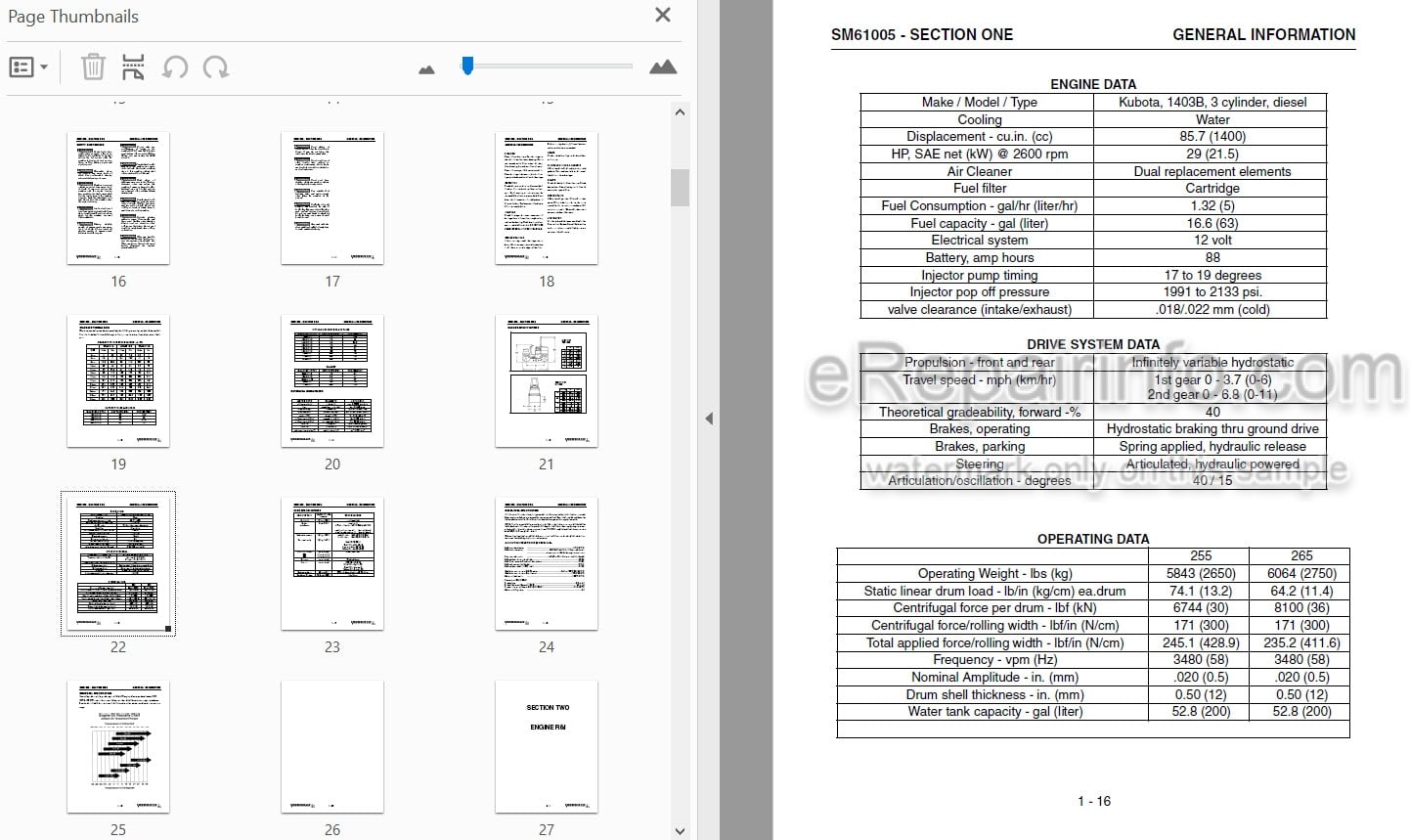 Photo 4 - Vibromax 255 265 Service Manual Tandem Roller SM61005