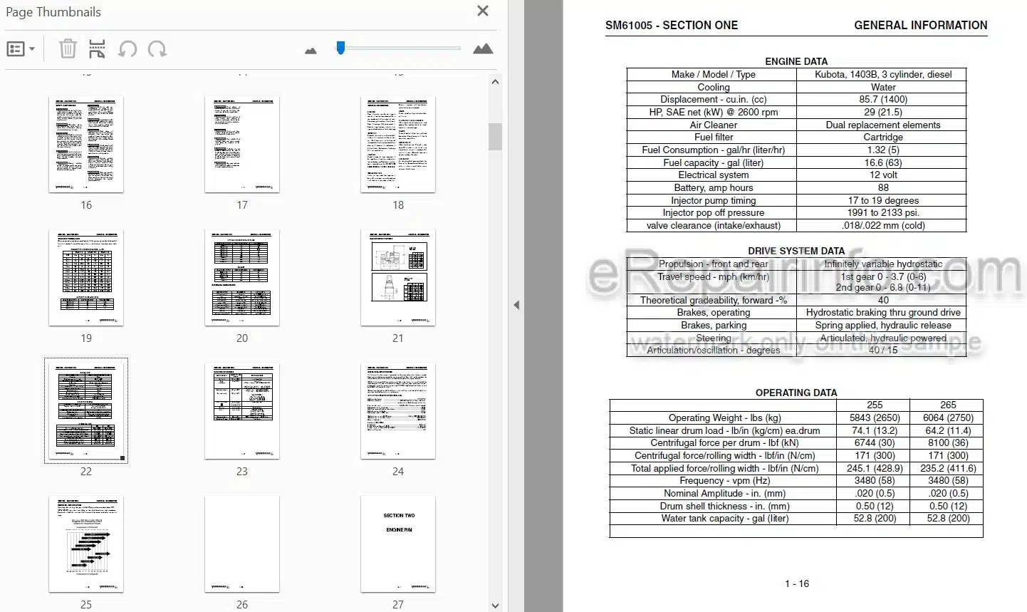 Photo 4 - Vibromax 255 265 Service Manual Tandem Roller SM61005