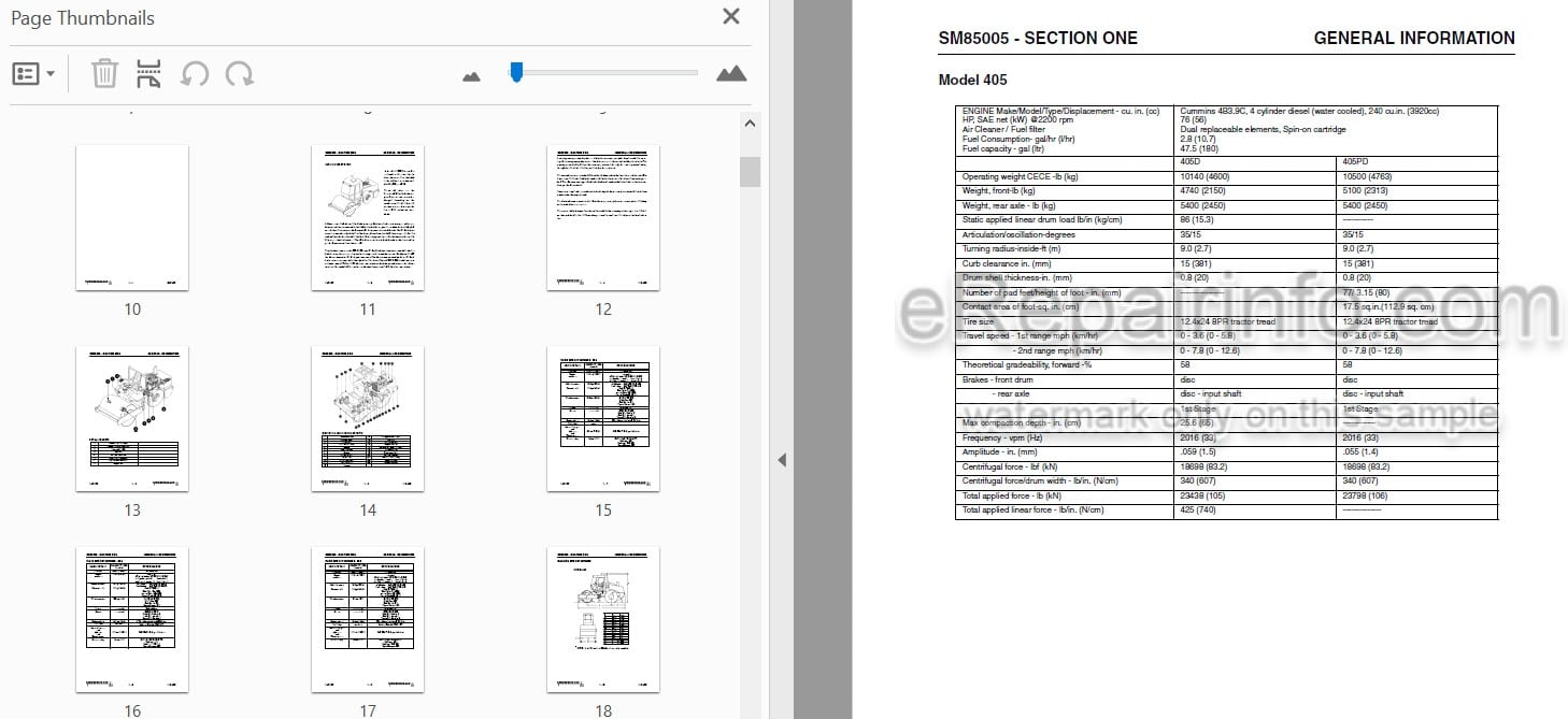 Photo 4 - Vibromax 405 605 606 Service Manual Single Drum Roller SM85005