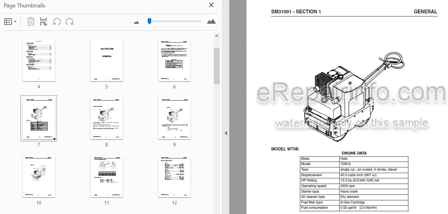 Photo 4 - Vibromax 70B Service Manual Walk Behind Roller SM31001