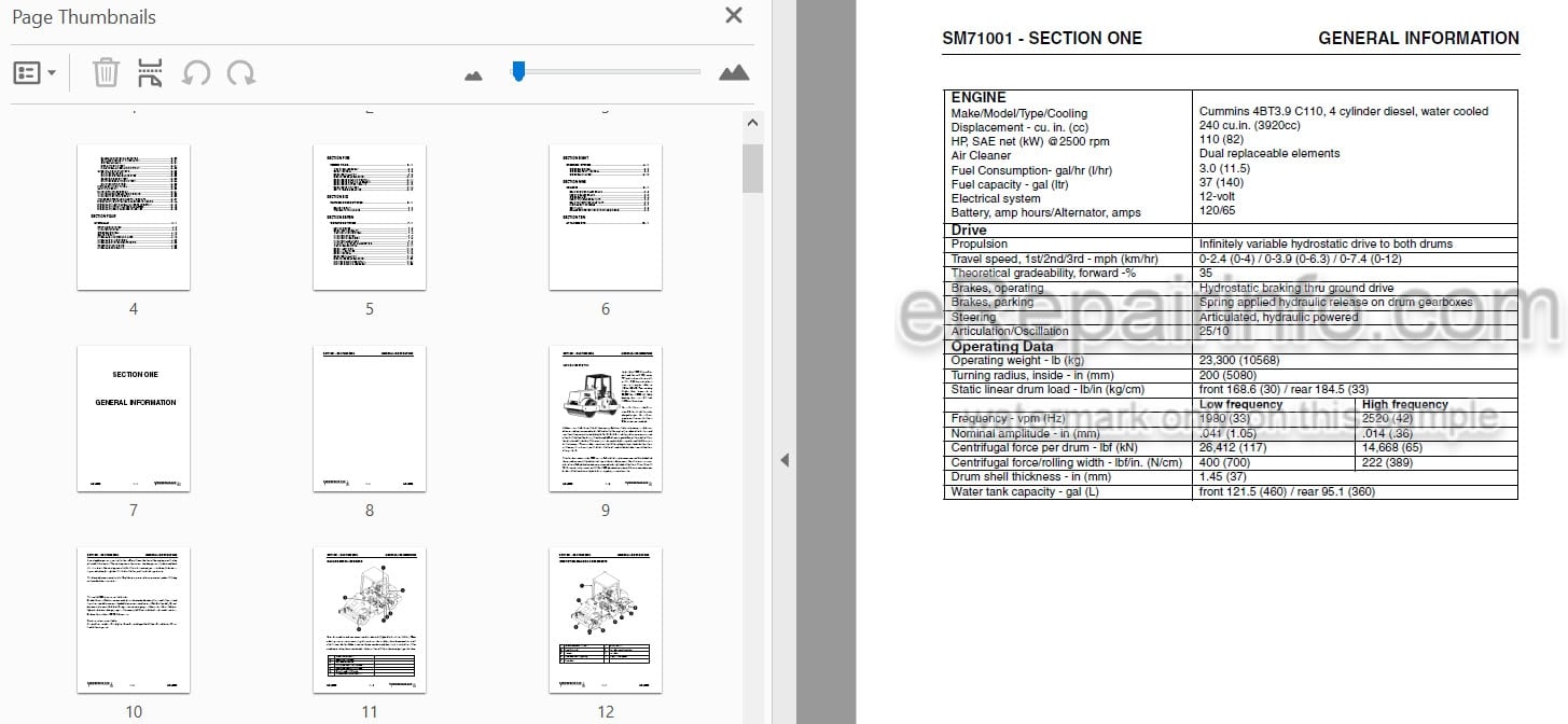 Photo 4 - Vibromax 752C Service Manual Tandem Drum Roller SM71001