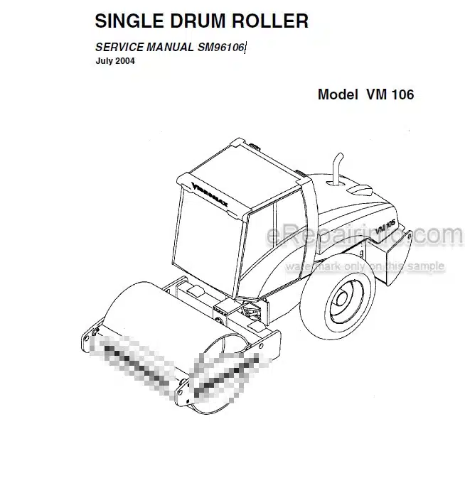 Photo 6 - Vibromax VM106 Service Manual Single Drum Roller SM96106
