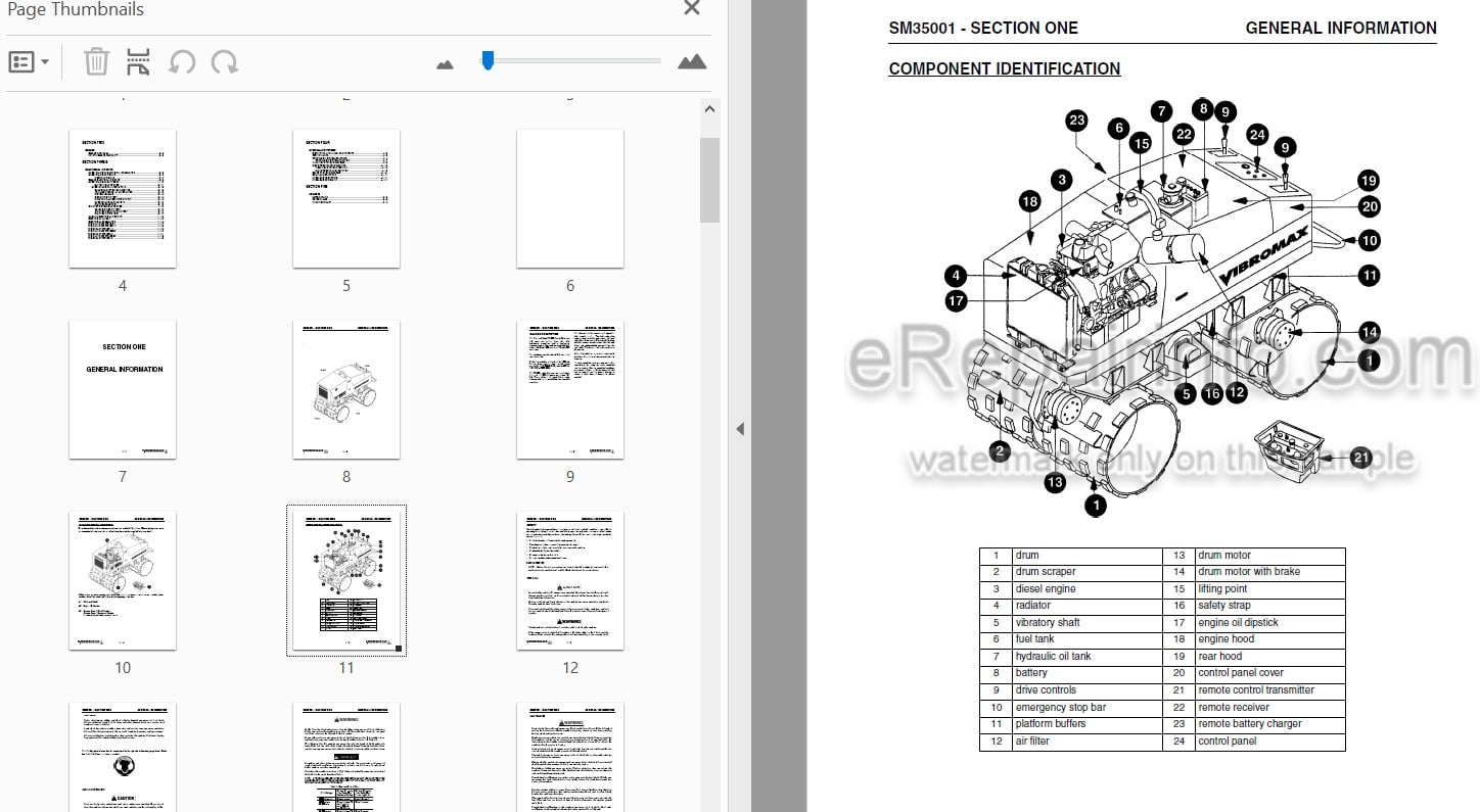 Photo 4 - Vibromax W1500 Service Manual Trench Roller SM35001