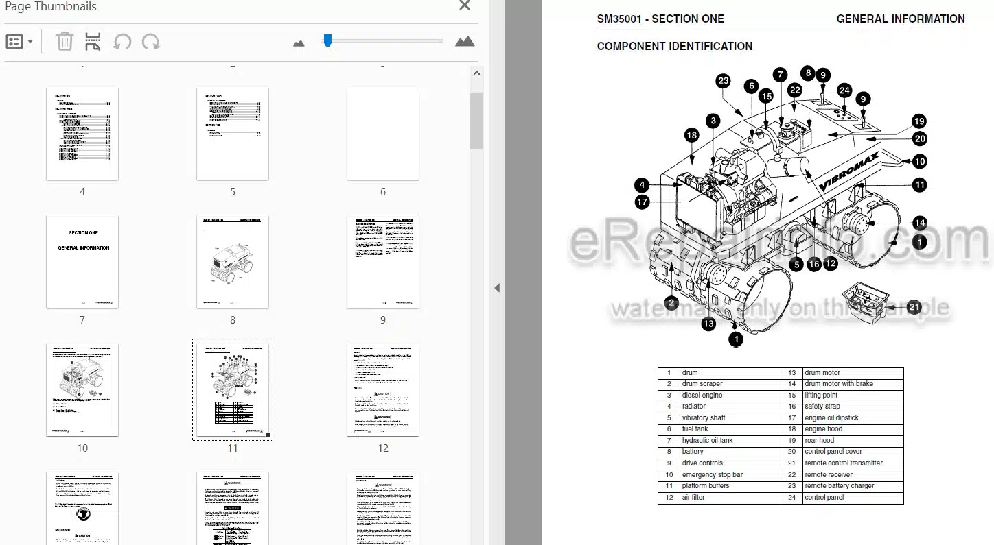 Photo 4 - Vibromax W1500 Service Manual Trench Roller SM35001
