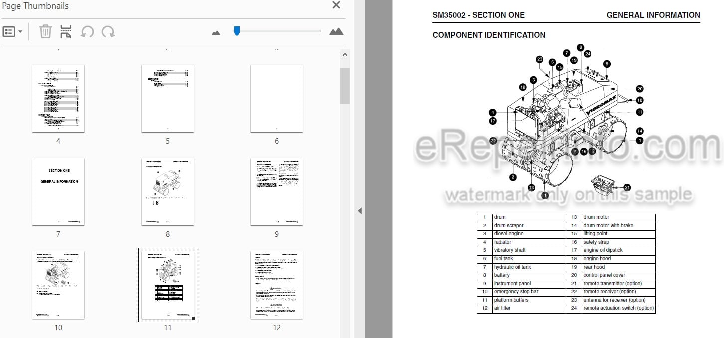 Photo 5 - Vibromax W1500 Service Manual Trench Roller SM35002