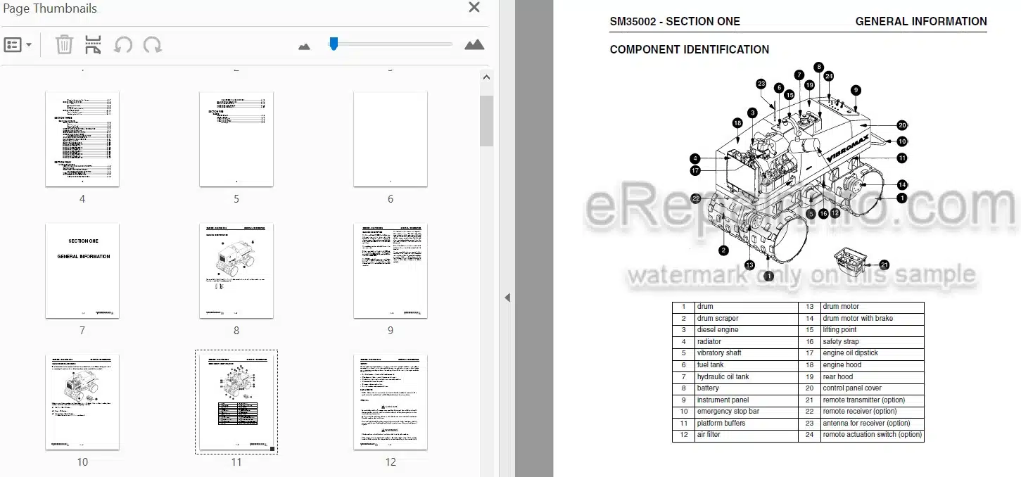 Photo 5 - Vibromax W1500 Service Manual Trench Roller SM35002