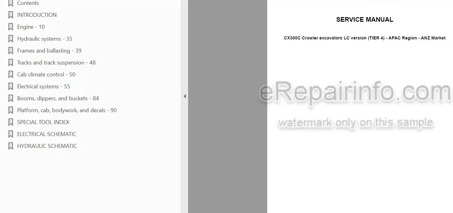 Photo 4 - Case CX300C Service Manual Crawler Excavator 47795405