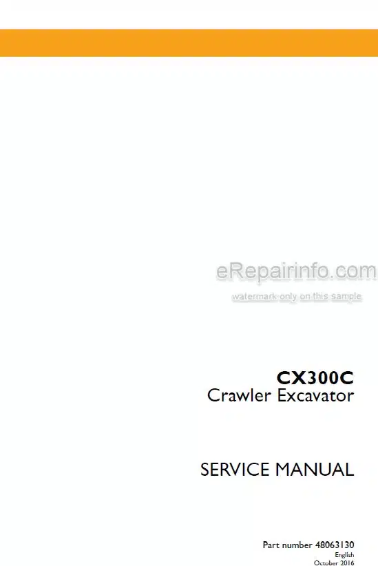 Photo 4 - Case CX300C Service Manual Crawler Excavator 48063130