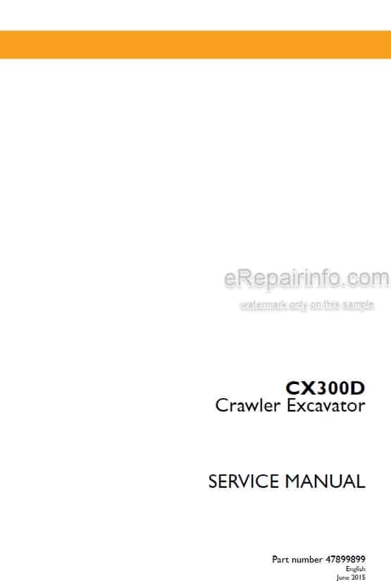 Photo 4 - Case CX300D Service Manual Crawler Excavator 47899899