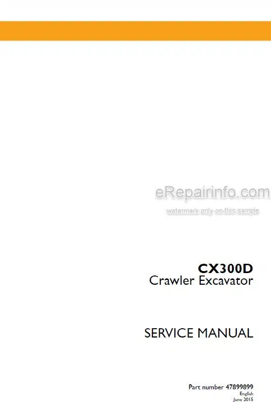 Photo 4 - Case CX300D Service Manual Crawler Excavator 47899899