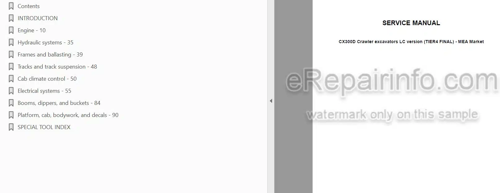 Photo 3 - Case CX300D Service Manual Crawler Excavator 47899899