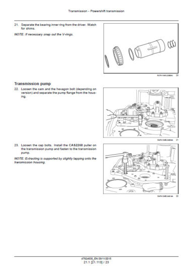 Photo 4 - Case 1021F 1121F Stage IV Service Manual Wheel Loader 47924630