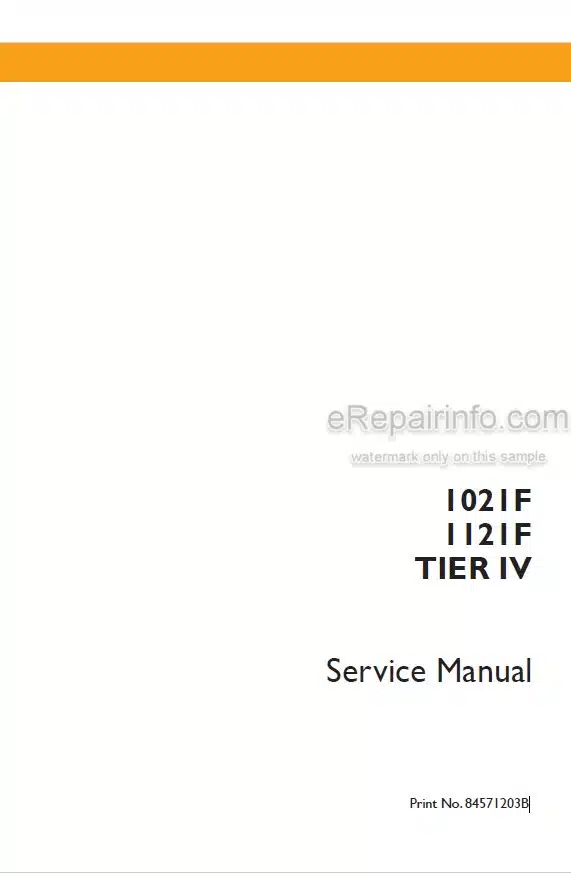 Photo 5 - Case 1021F 1121F Tier IV Service Manual Wheel Loader 84571203B