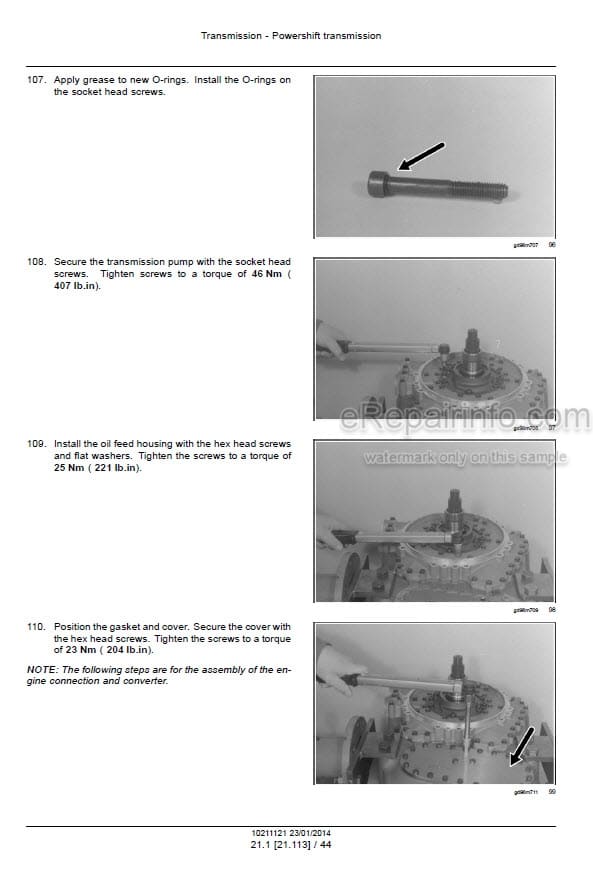 Photo 2 - Case 1021F 1121F Tier IV Service Manual Wheel Loader 84571203B