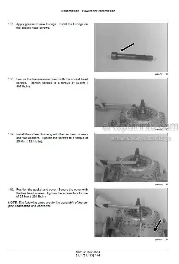 Photo 2 - Case 1021F 1121F Tier IV Service Manual Wheel Loader 84571203B