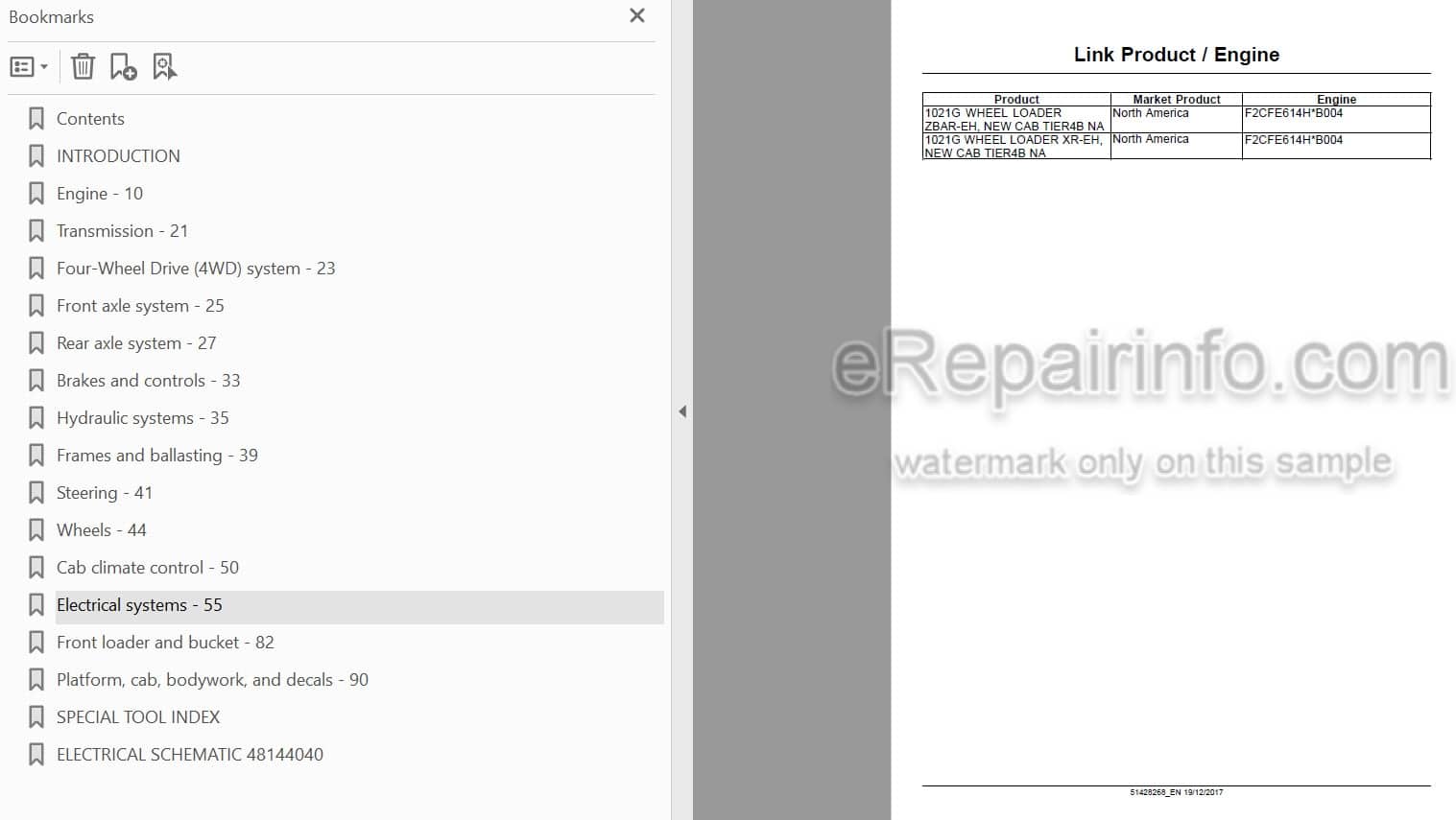 Photo 3 - Case 1021G 1121G Tier 4B Final Service Manual Wheel Loader 51428268[2]