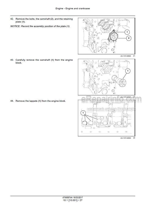 Photo 4 - Case 1150L Service Manual Crawler Dozer 47998874A