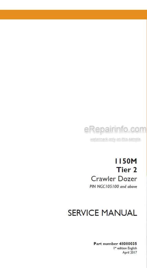 Photo 4 - Case 1150M Tier 2 Service Manual Crawler Dozer 48080035