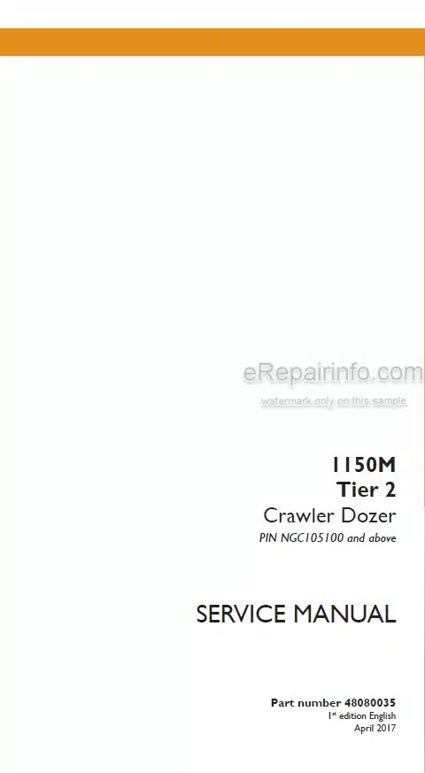 Photo 4 - Case 1150M Tier 2 Service Manual Crawler Dozer 48080035