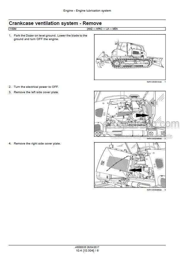 Photo 4 - Case 1150M Tier 2 Service Manual Crawler Dozer 48080035
