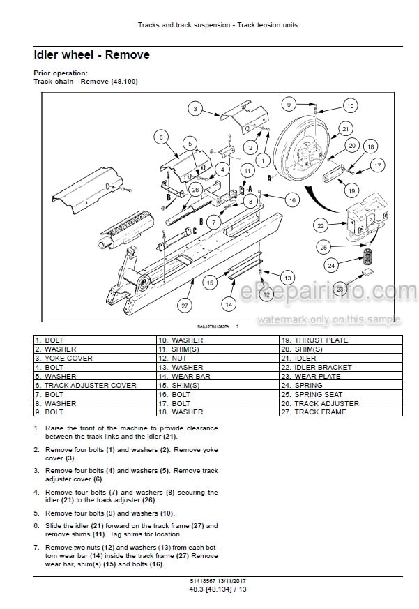 Photo 6 - Case 1150M Tier 4A Interim Service Manual Crawler Dozer 51418567
