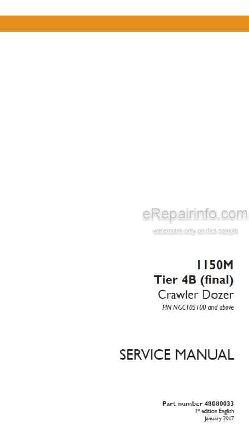 Photo 4 - Case 1150M Tier 4B Final Service Manual Crawler Dozer