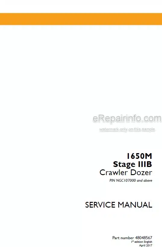 Photo 4 - Case 1650M Stage IIIB Service Manual Crawler Dozer 48048567
