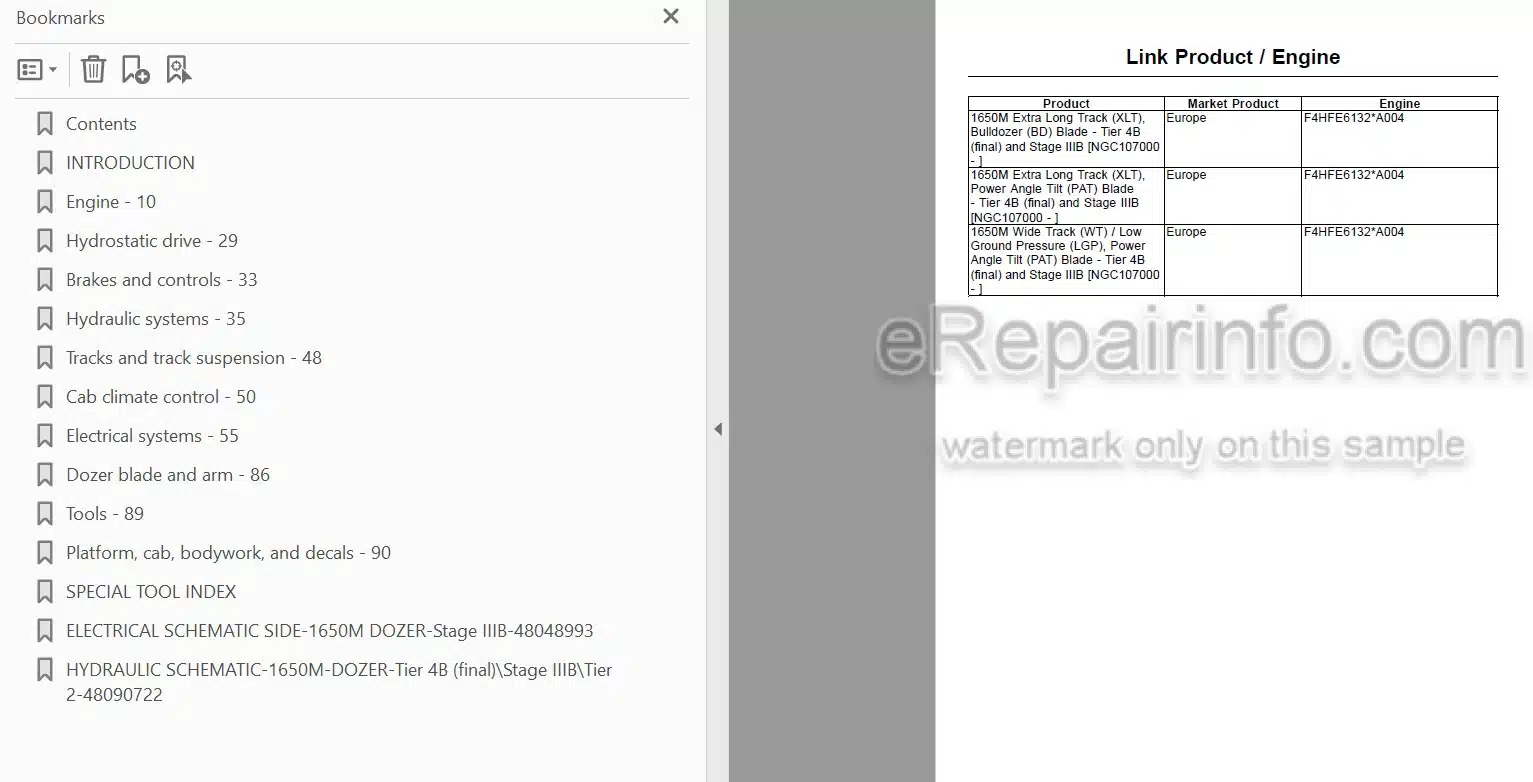 Photo 3 - Case 1650M Stage IIIB Service Manual Crawler Dozer 48048567