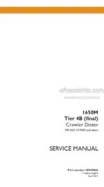 Photo 5 - Case 1650M Tier 4B Final Service Manual Crawler Dozer 48048566