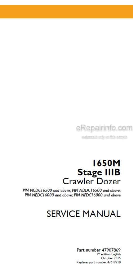 Photo 5 - Case 1650 Stage IIIB Service Manual Crawler Dozer 47907869