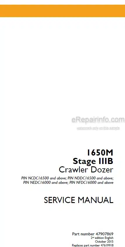 Photo 5 - Case 1650 Stage IIIB Service Manual Crawler Dozer 47907869