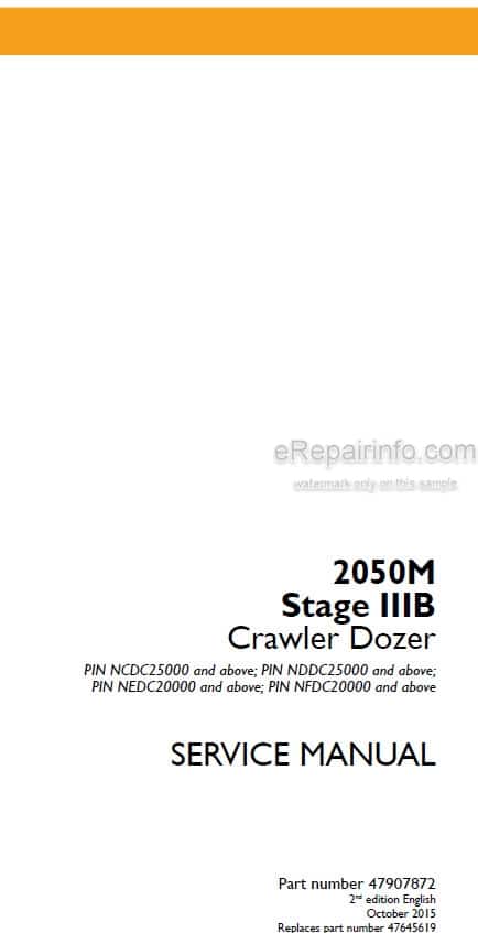 Photo 5 - Case 2050M Stage IIIB Service Manual Crawler Dozer 47907872