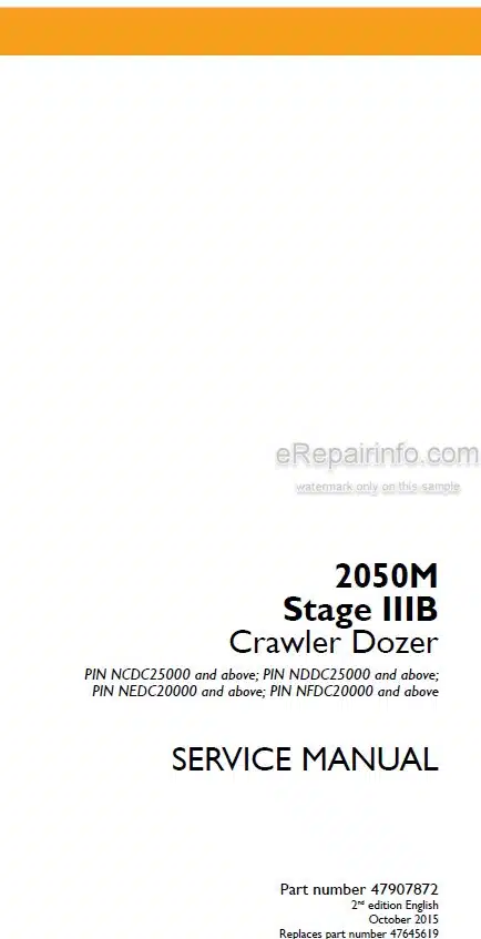 Photo 5 - Case 2050M Stage IIIB Service Manual Crawler Dozer 47907872