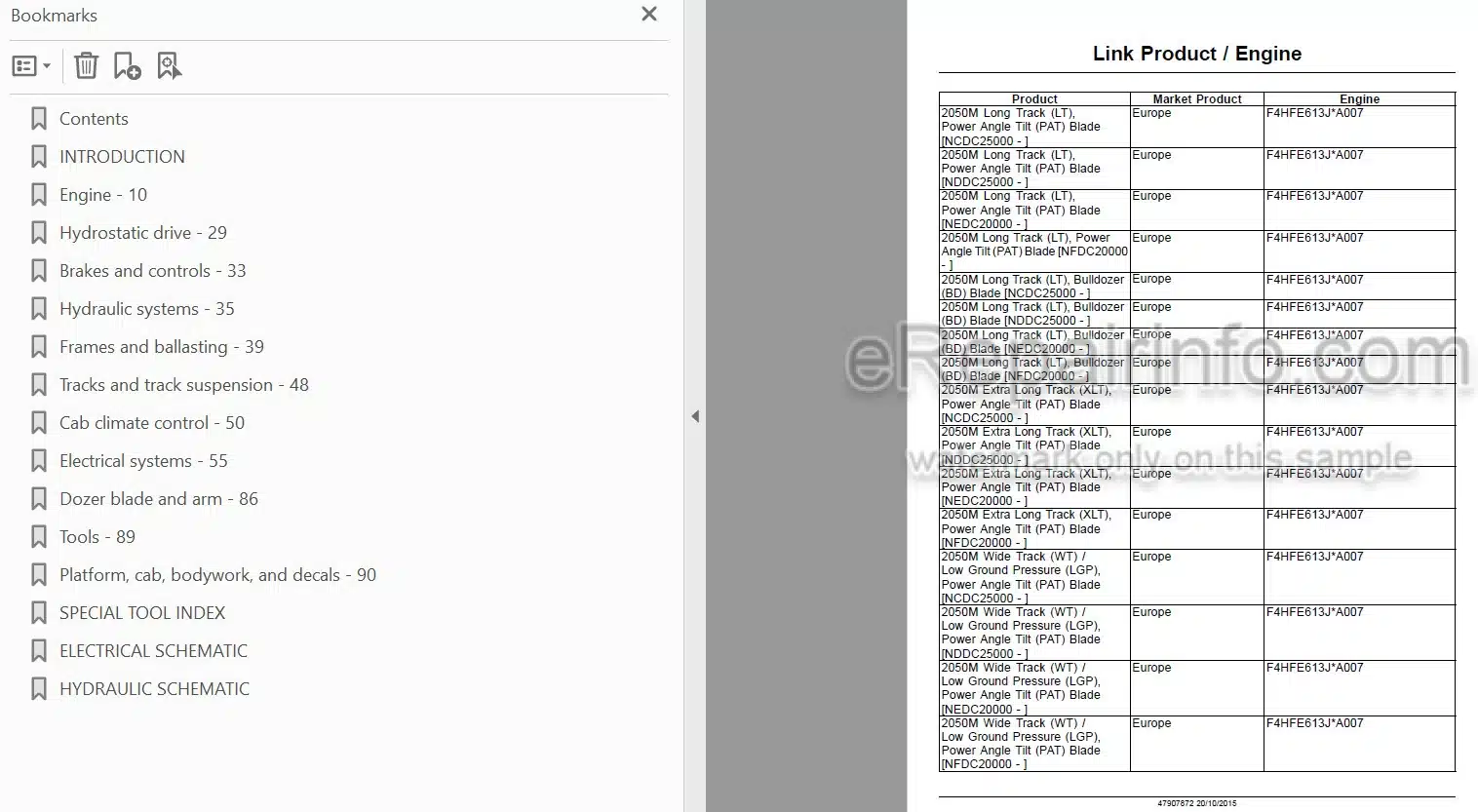 Photo 4 - Case 2050M Stage IIIB Service Manual Crawler Dozer 47907872