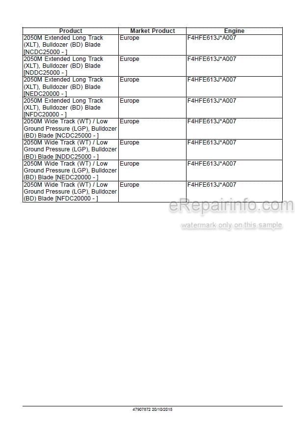Photo 3 - Case 2050M Stage IIIB Service Manual Crawler Dozer 47907872