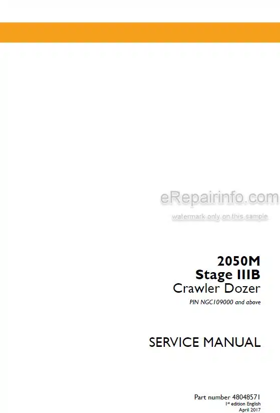 Photo 4 - Case 2050M Stage IIIB Service Manual Crawler Dozer 48048571