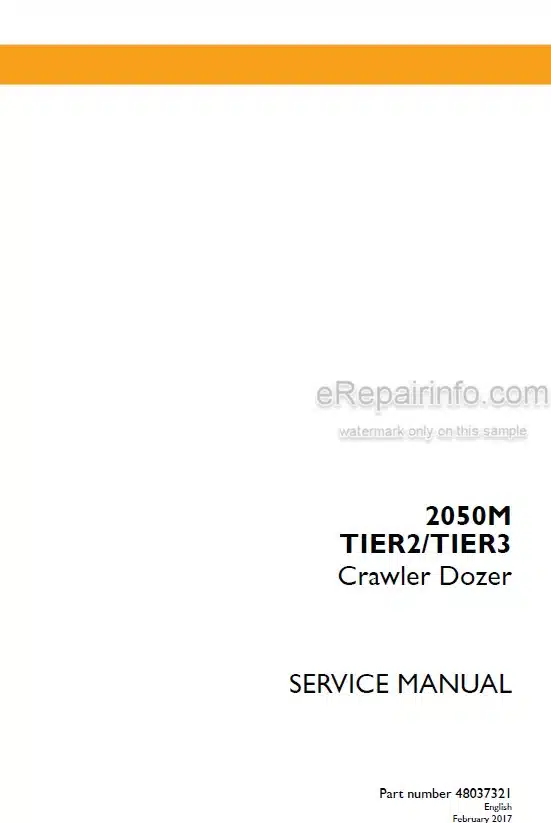 Photo 5 - Case 2050M Tier 2 Tier 3 Service Manual Crawler Dozer 48037321