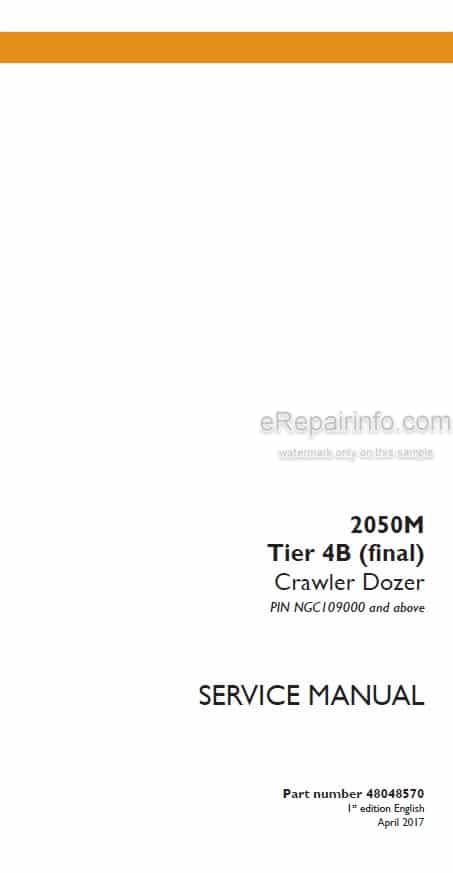Photo 5 - Case 2050M Tier 4B Final Service Manual Crawler Dozer 48048570