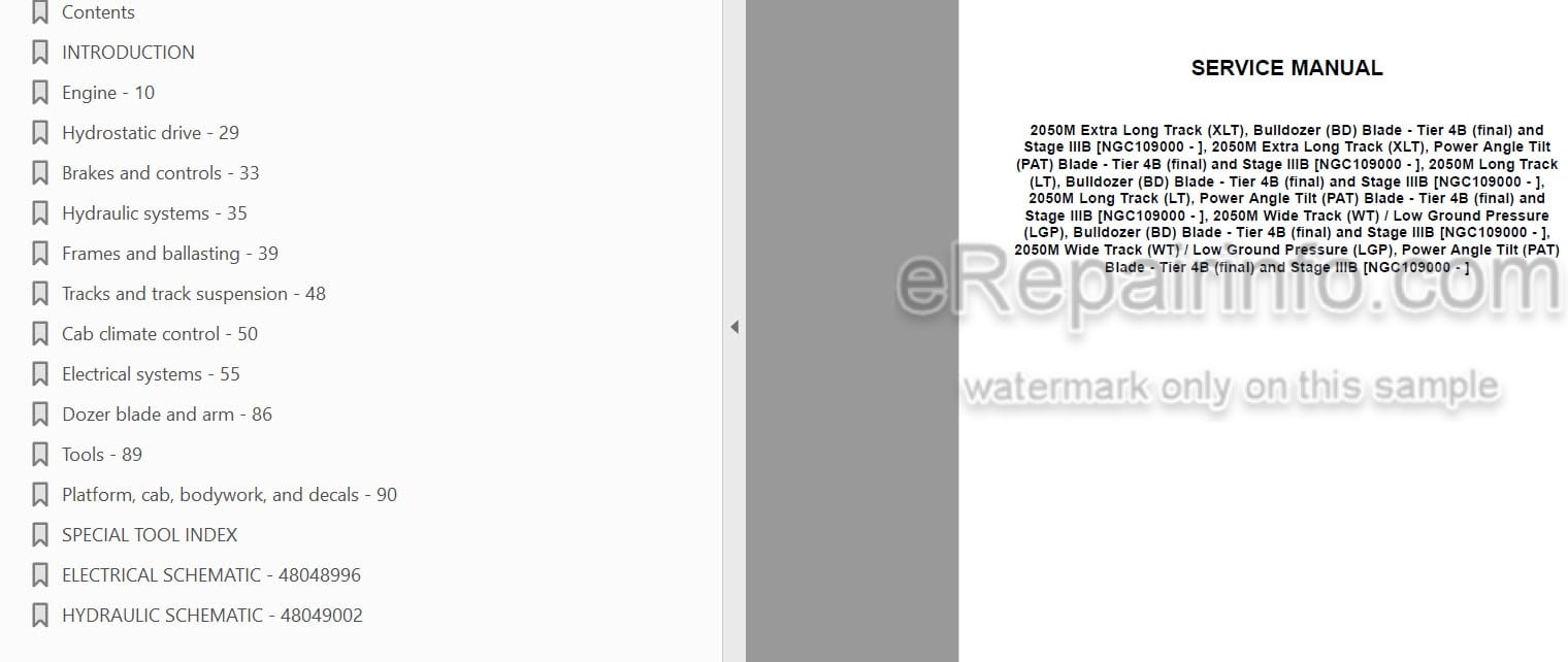Photo 4 - Case 2050M Tier 4B Final Service Manual Crawler Dozer 48048570