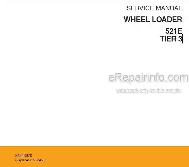 Photo 5 - Case 521E Tier 3 Service Manual Wheel Loader 84243970R0