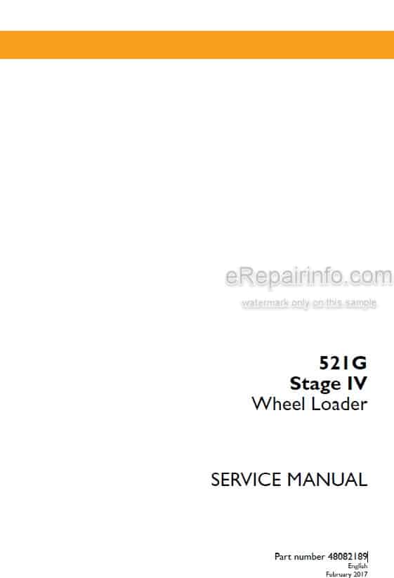 Photo 5 - Case 521G Stage IV Service Manual Wheel Loader 48082189