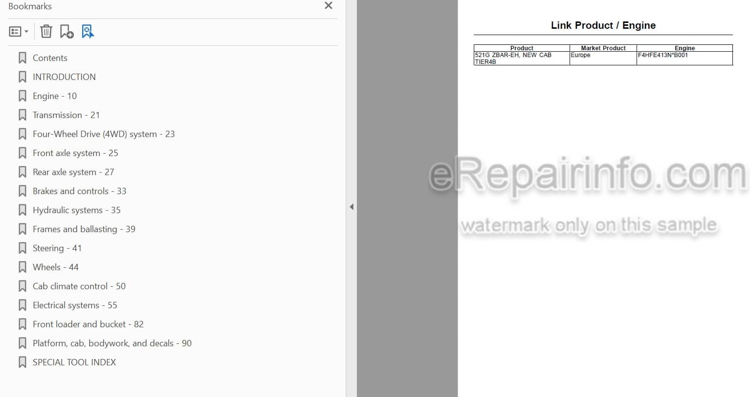 Photo 4 - Case 521G Stage IV Service Manual Wheel Loader 48082189