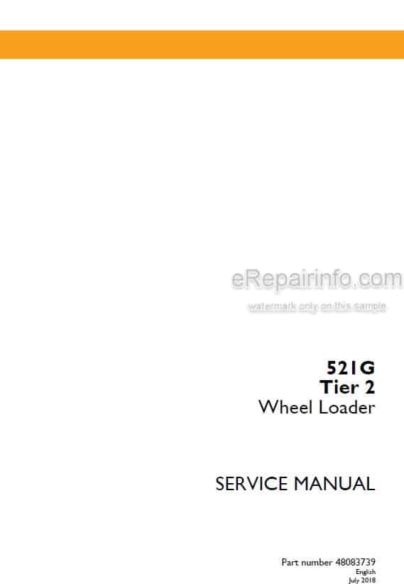 Photo 5 - Case 521G Tier 2 Service Manual Wheel Loader 48083739