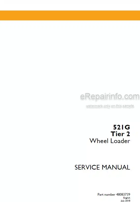 Photo 5 - Case 521G Tier 2 Service Manual Wheel Loader 48083739