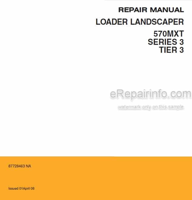 Photo 5 - Case 570MXT Series 3 Tier 3 Repair Manual Loader Landscaper 87728463